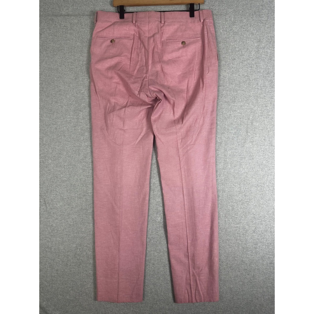 Jos A Bank Linen Suit 42L 34x34 Pink Slim Fit Linen Cotton Blend Separates - Picture 7 of 16
